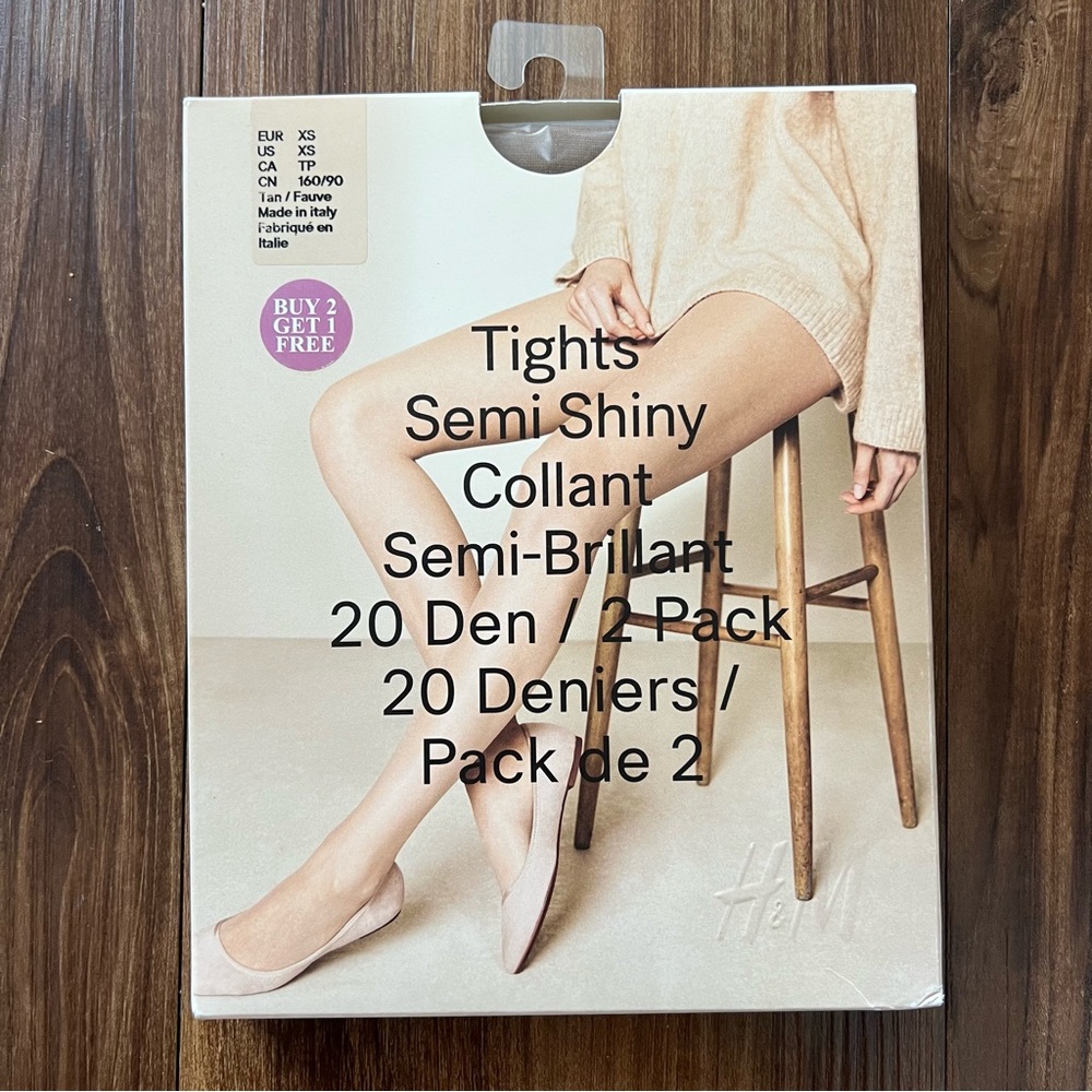 NWT XS H&M Semi Shiny Tights